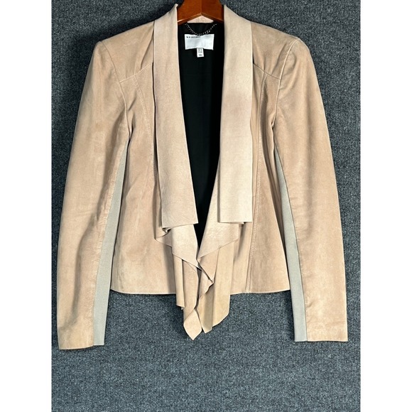 Muubaa Jackets & Blazers - Muubaa Blush Pink Lamb Leather Draped Waterfall Jacket US Size 8 M01115R